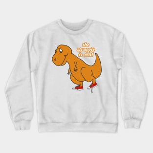 Retro T-Rex Struggle Vintage 90s Aesthetic dinosaur Crewneck Sweatshirt